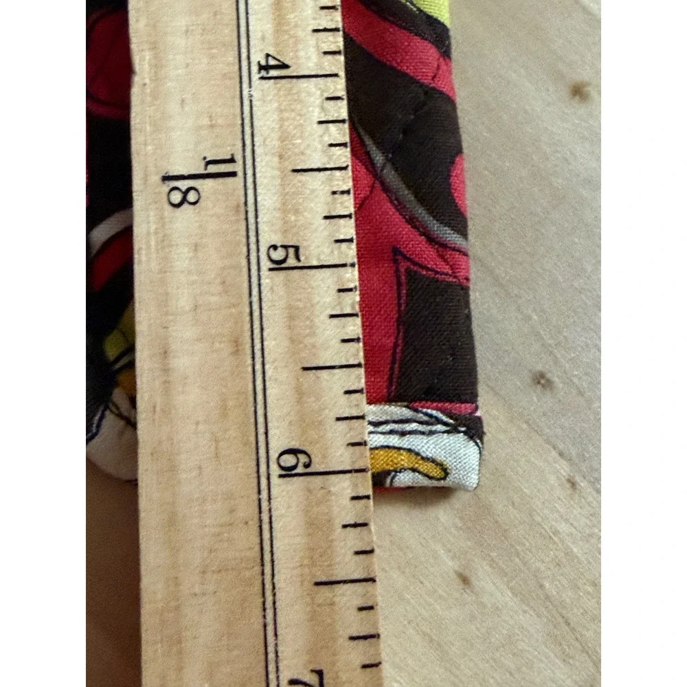 Vera Bradley Quilted Cotton Slim Eyeglass Case Sleeve Red Brown Fast Shipping